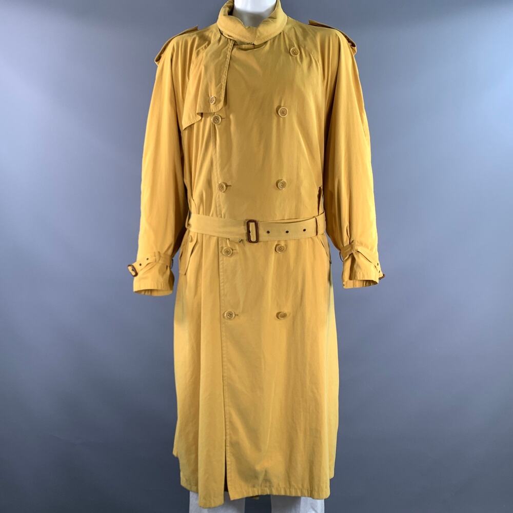 BRIONI Size 46 Yellow Polyethylene Trenchcoat